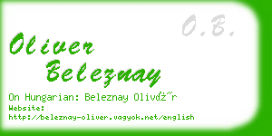 oliver beleznay business card